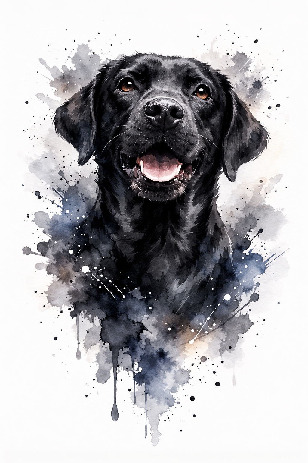 Watercolor dog portrait preview